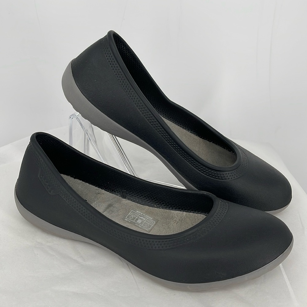 CROCS Black & Gray Women's Ballet Flats